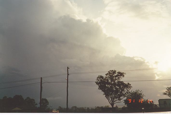 thunderstorm cumulonimbus_incus : Schofields, NSW   14 December 1991