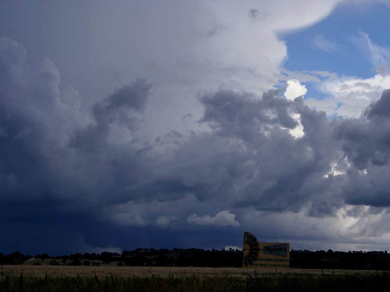 cumulonimbus supercell_thunderstorm : S of Coonabarabran, NSW   25 November 2005