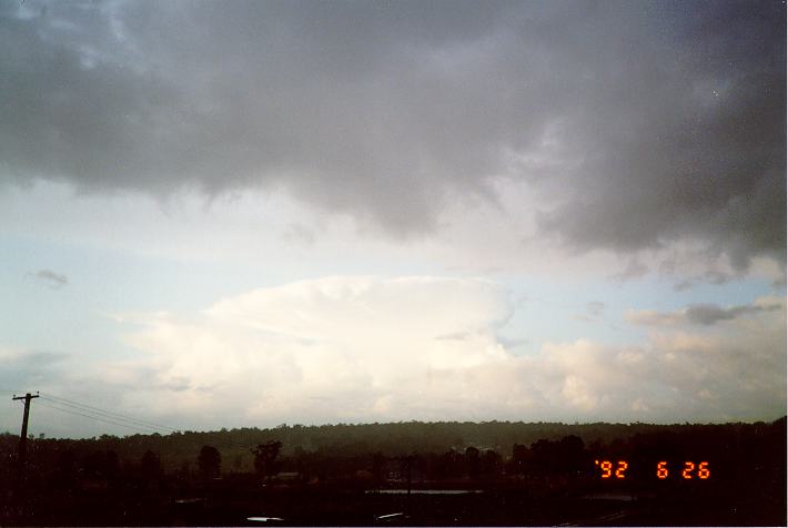 thunderstorm cumulonimbus_incus : Schofields, NSW   26 June 1992