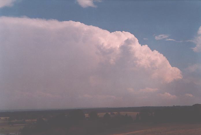 cumulonimbus supercell_thunderstorm : S of The Oaks, NSW   2 October 2001