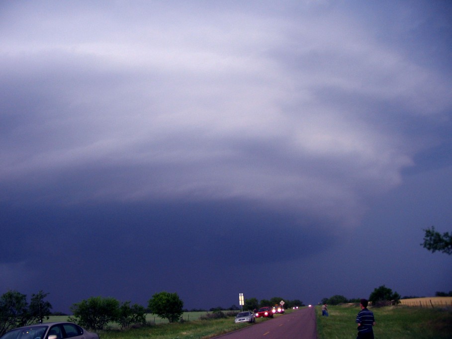 cumulonimbus thunderstorm_base : E of Benjamin, Texas, USA   13 May 2005
