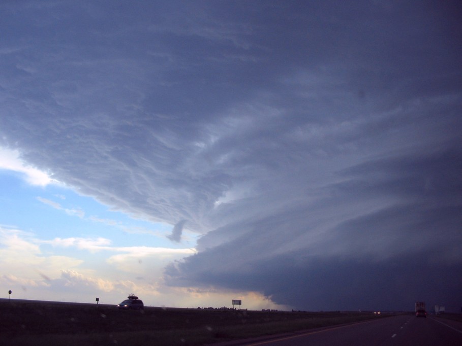 cumulonimbus supercell_thunderstorm : I-70 near Flagler, Colorado, USA   2 June 2005